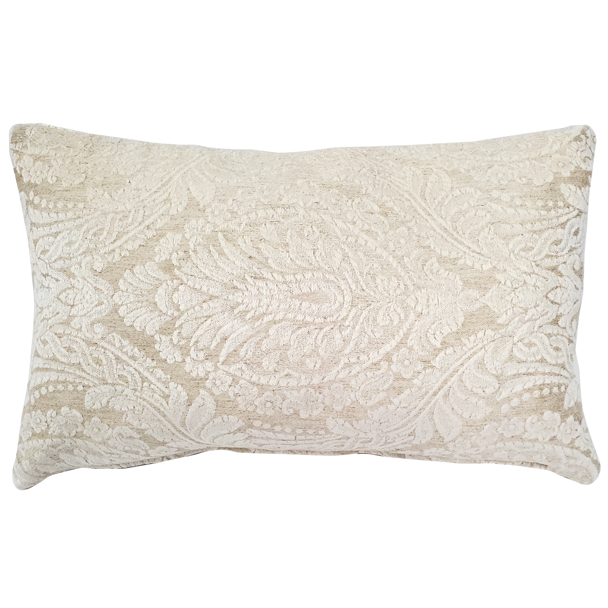 Jacquard Damask in Cream Throw Pillow 12x19 Pillow Decor