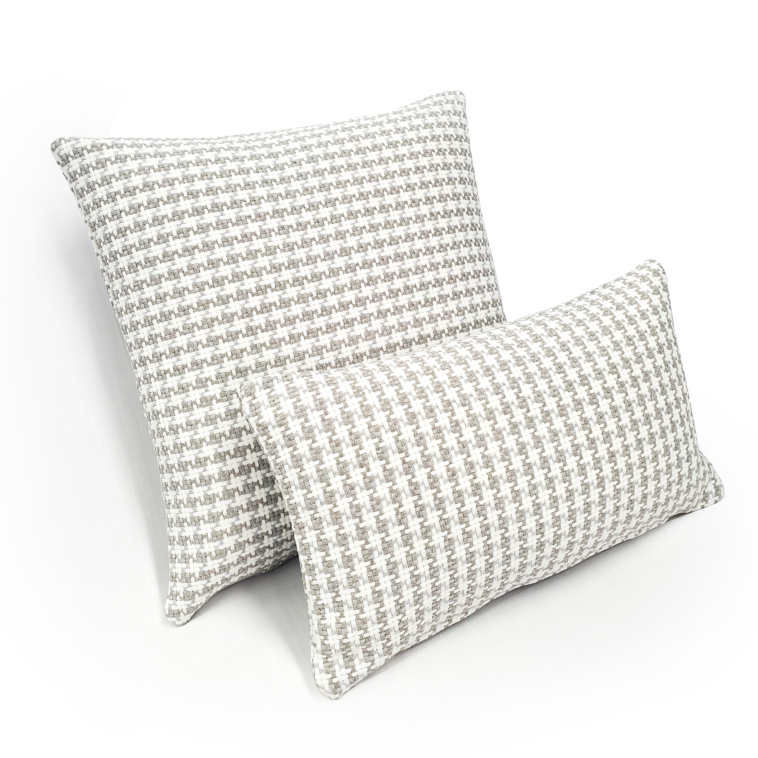 Coco Jicama Houndstooth Outdoor Throw Pillow 19x19