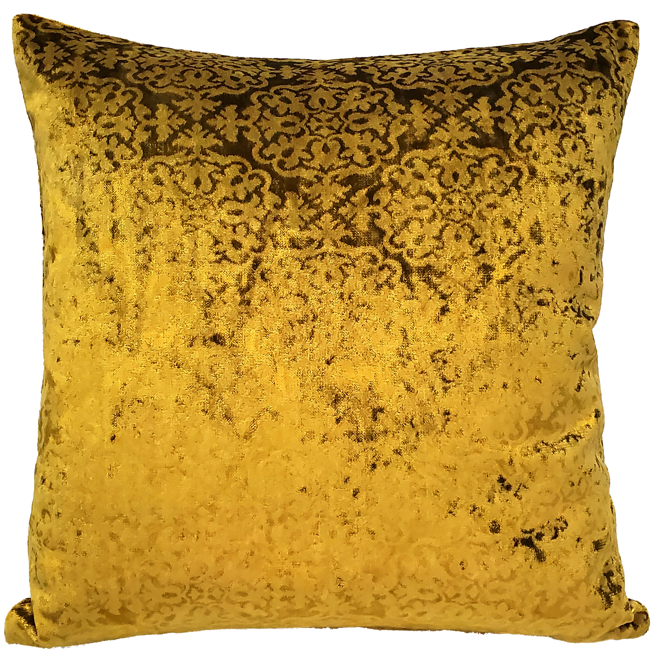 4 Square 18 x 18 Velvet Throw Pillow Covers Gold Geometric Print Black and Gold