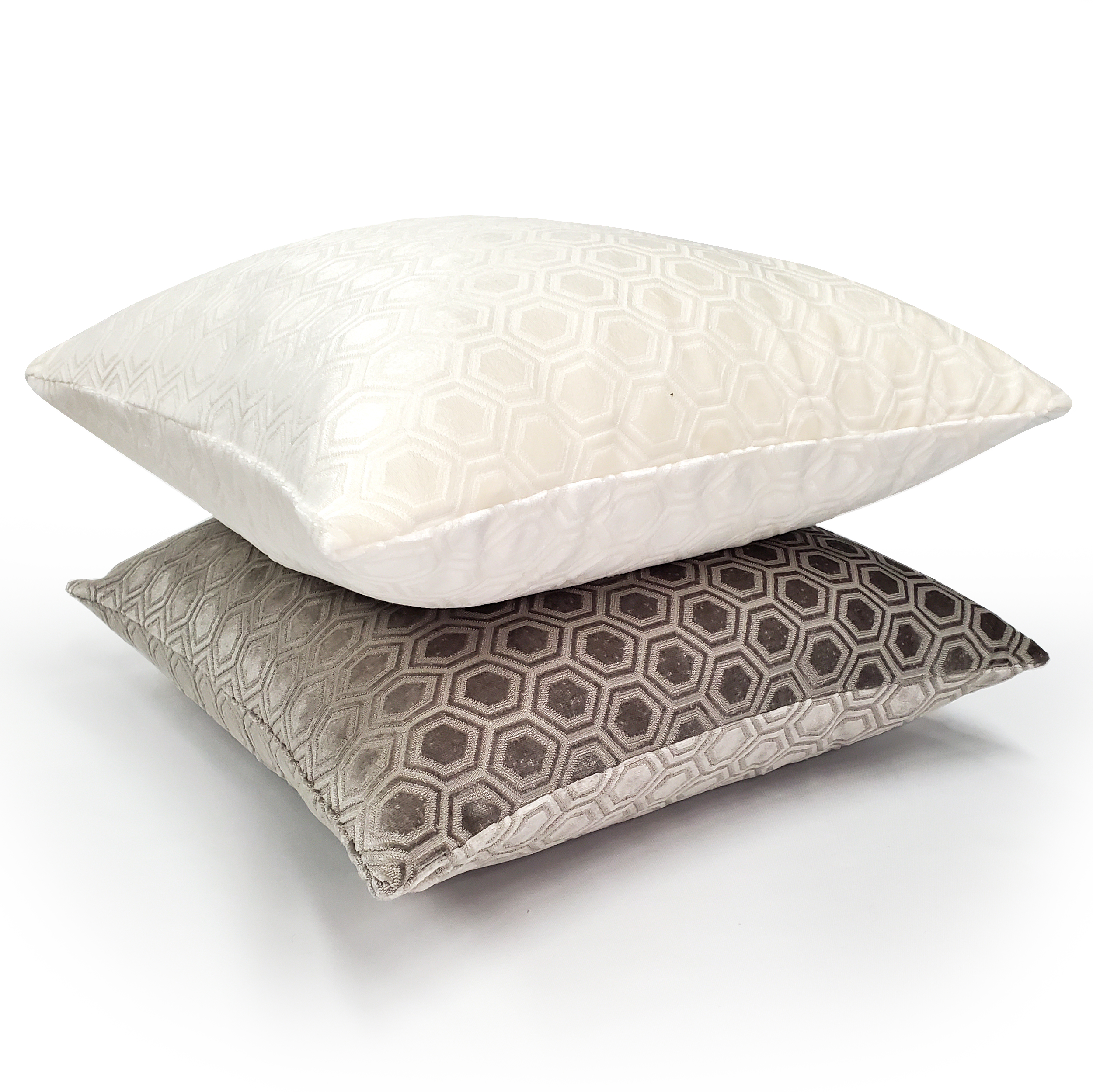 Hexa Icing Cream Velour Throw Pillow 18x18