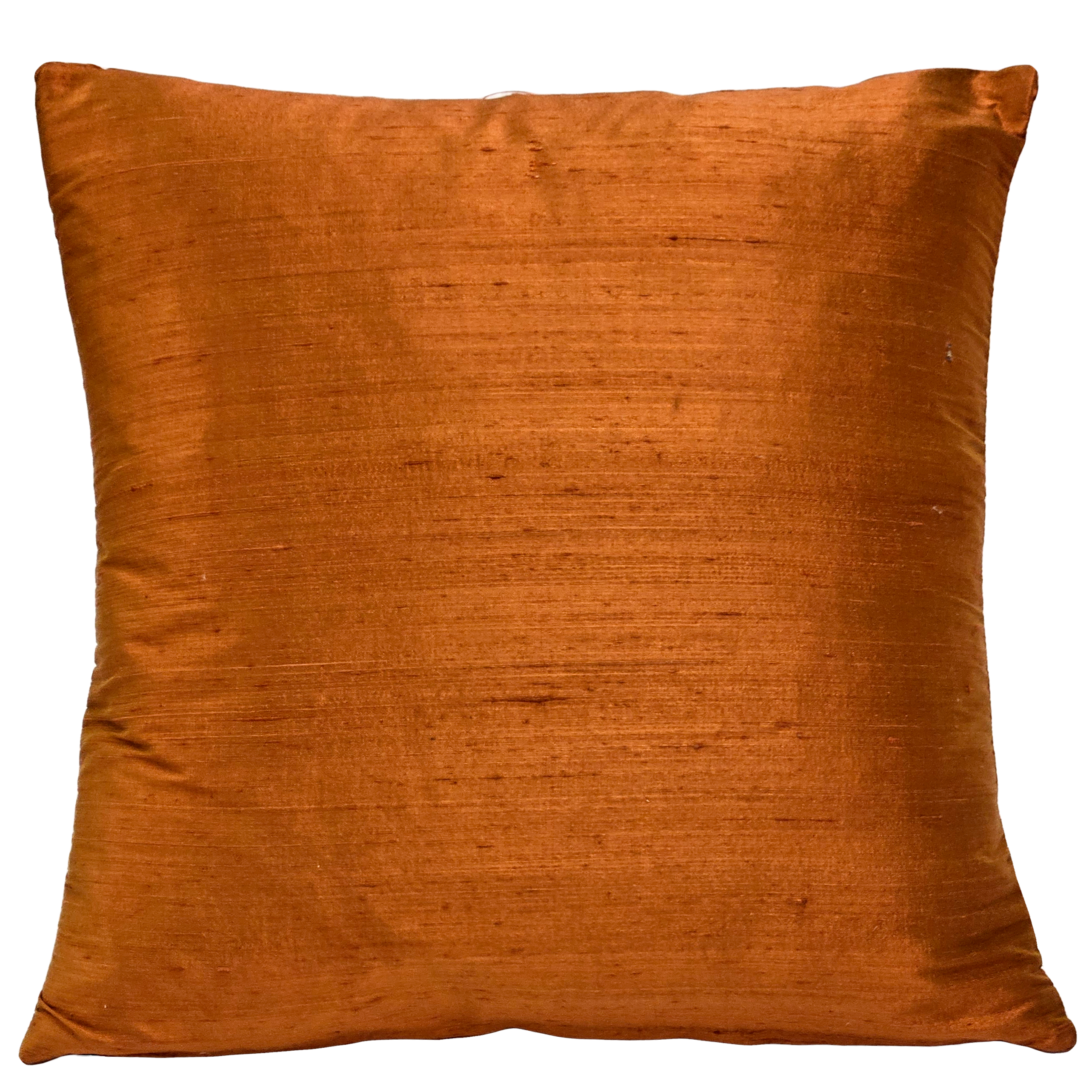 Sankara Copper Orange Silk Throw Pillow 16x16 | Pillow Decor