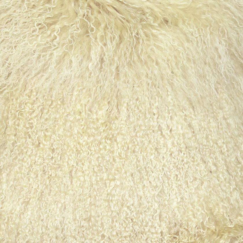 Mongolian Sheepskin Natural White Throw Pillow - Pillow Decor