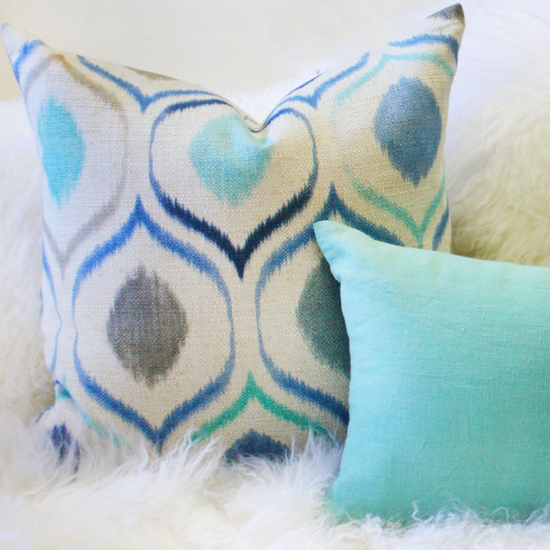 Blue Iris Throw Pillow