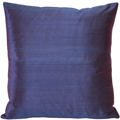 Pillow Decor - Sankara Peacock Blue Silk Throw Pillow 18x18