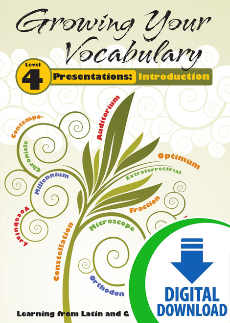 Growing Your Vocabulary Presentations: Introduction - Level 4 - Downloadable