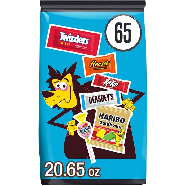 Bulk bag of assorted Halloween candy.