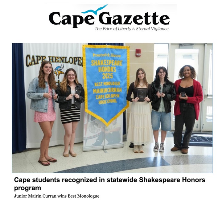 Cape Gazette coverage of Mairin Curran's Best Monologue honor