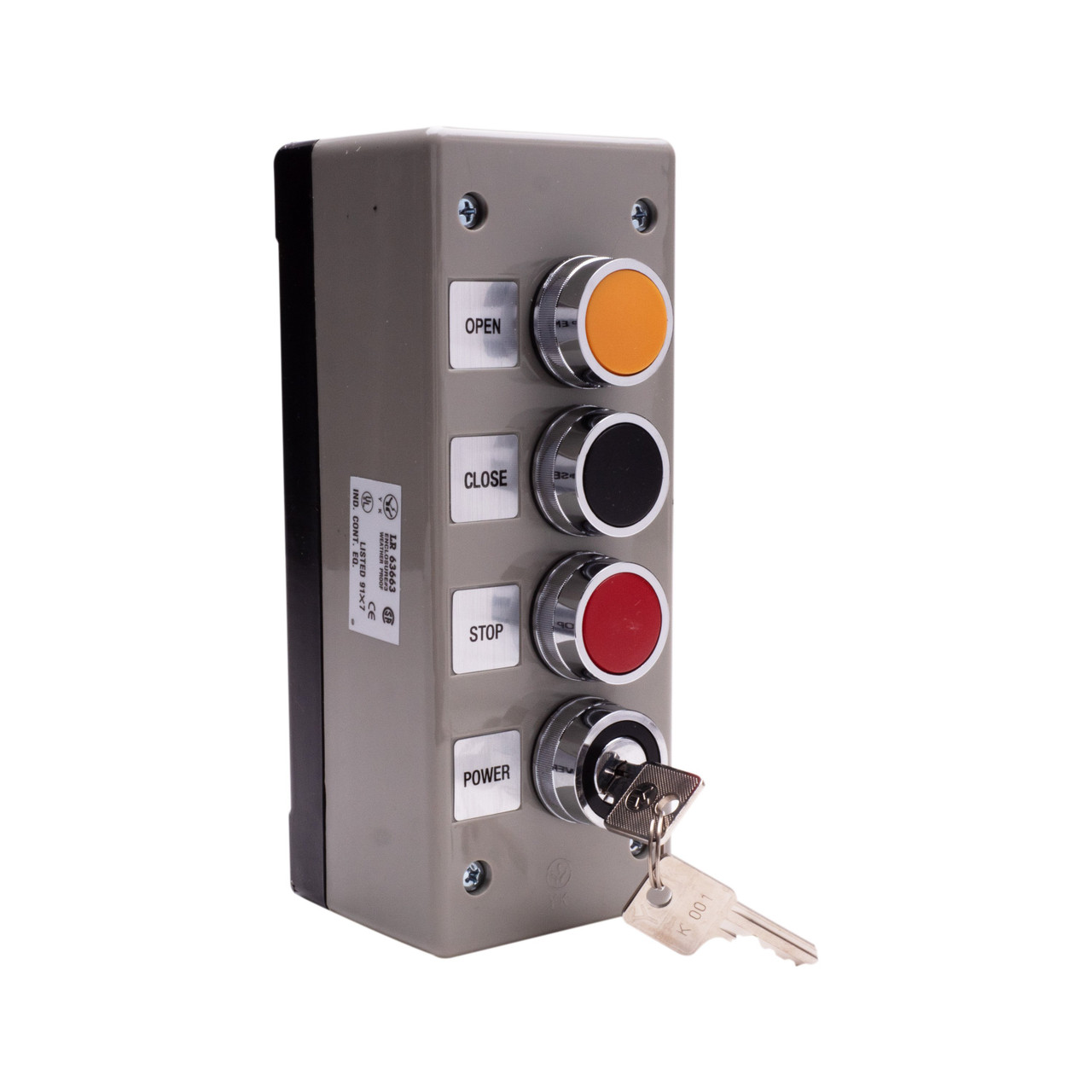 3BXLT Exterior Control Station – Keyed 3-Button Unit