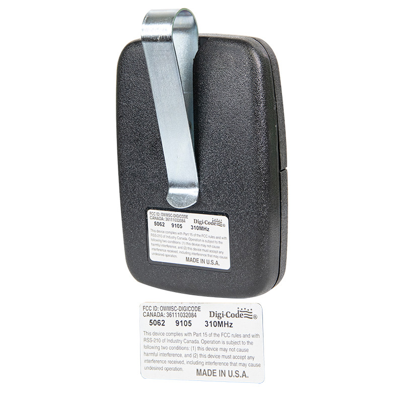 Digi-Code DC5062 2-Button 310MHz Garage Remote