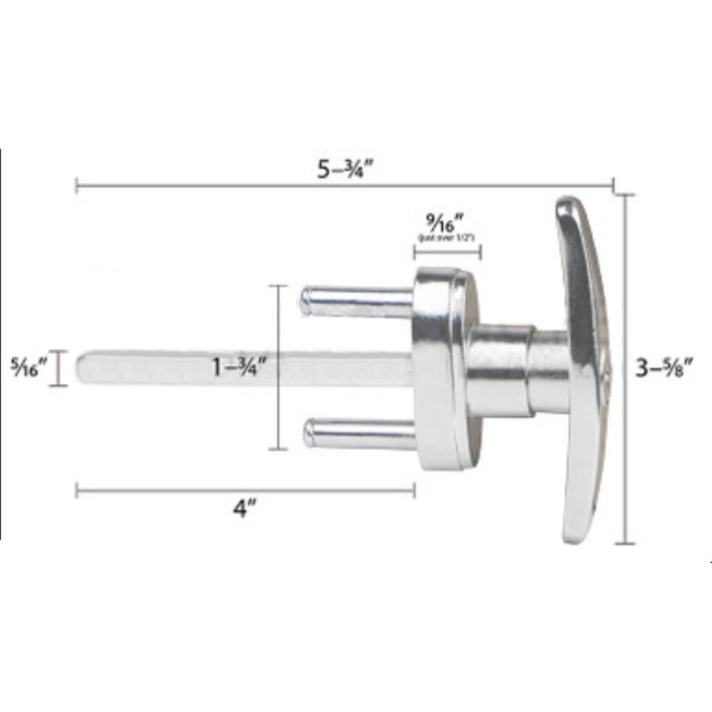 Keyed Garage Door T-Handle Lock with Hardware