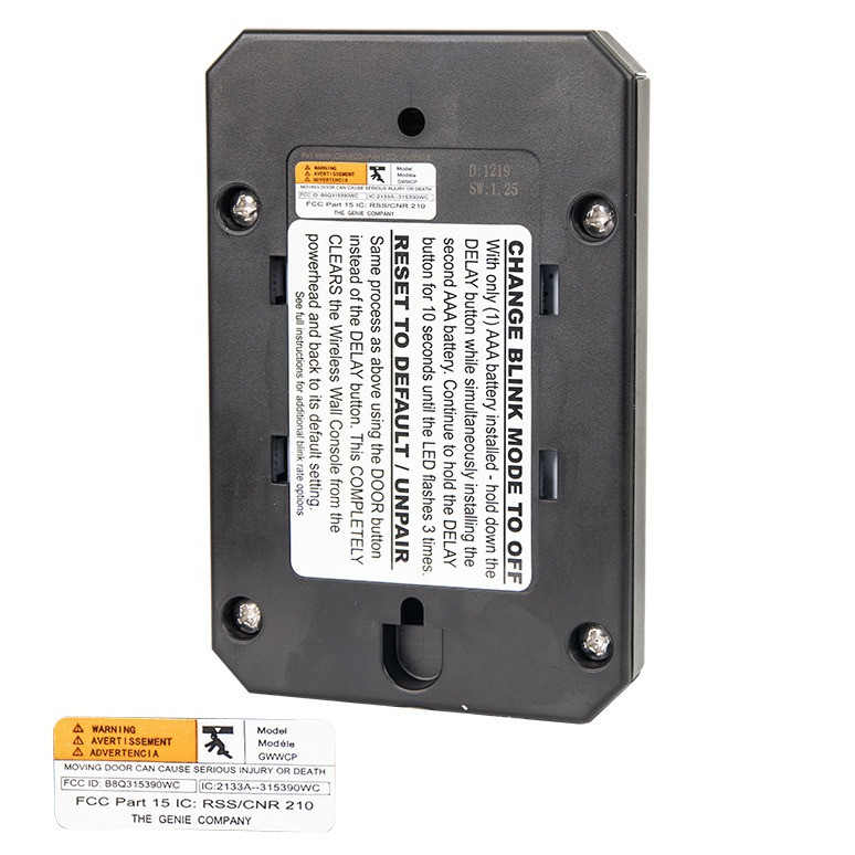 Genie 39902R Wireless Wall Console – GWWC-P