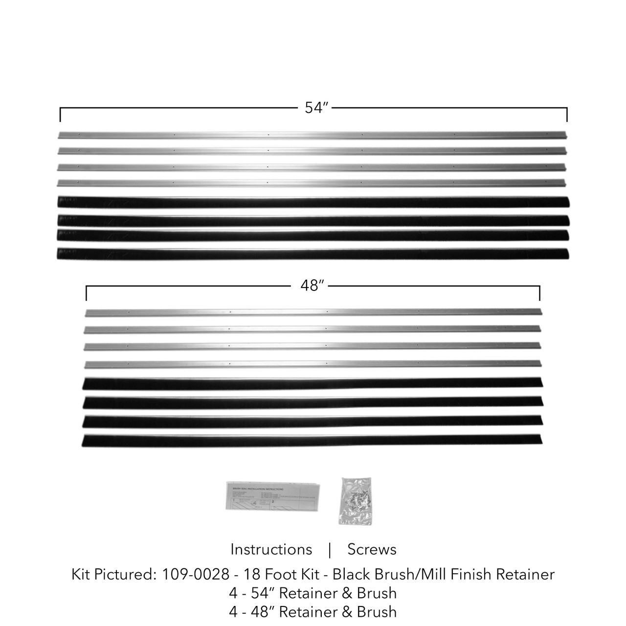 Residential Garage Door Brush Seal Kit