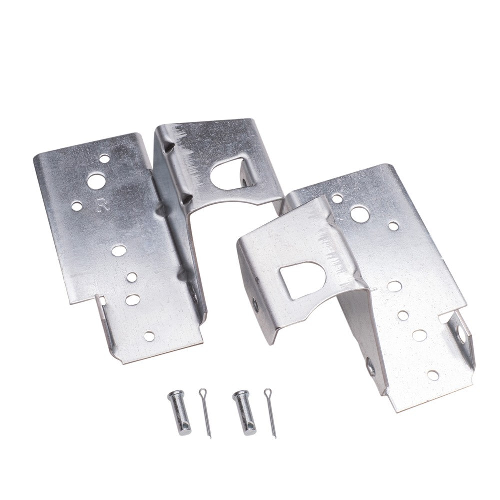 Pair Of Low Headroom Garage Door Bottom Brackets – Outside Hookup, Unbranded