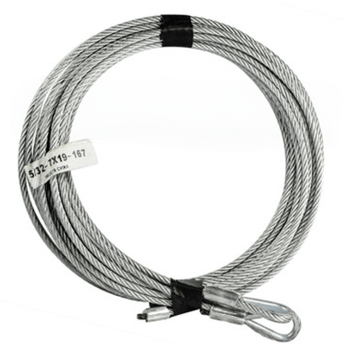 Cable Assembly, Torsion, 5/32" 7 X 19, 189", 1 Pair, with Metal Teardrop