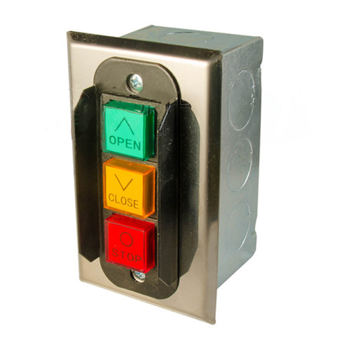 Commercial Garage Door Opener PBC-3 Flush Mount Three Button Station Commercial Garage Door Opener PBC-3 Flush Mount Three Button Station