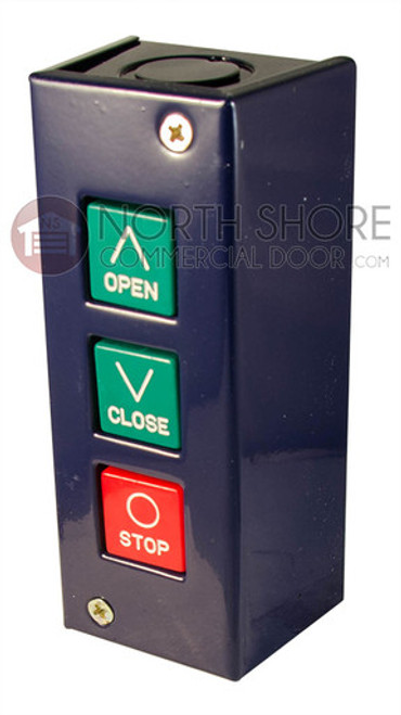 Commercial Garage Door Opener PBS-3R Three Button Station W/ Normally Open Stop