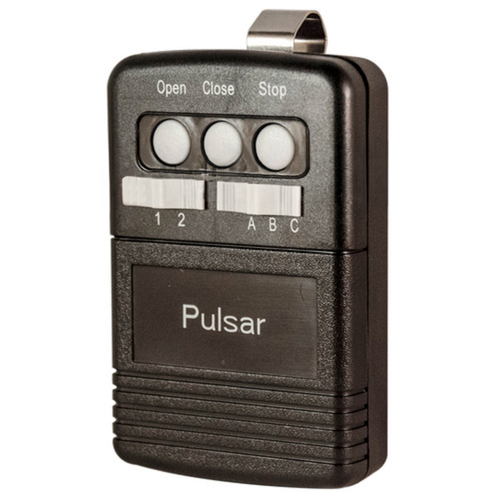 Transmitter, Pulsar, Hand-Held 3 button side switch OCS 318 MHz