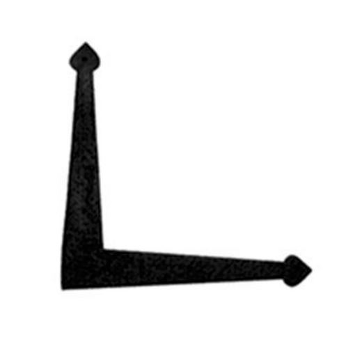 Double Spear Point Strap, 6"L x 6W Pressed Alum, Black