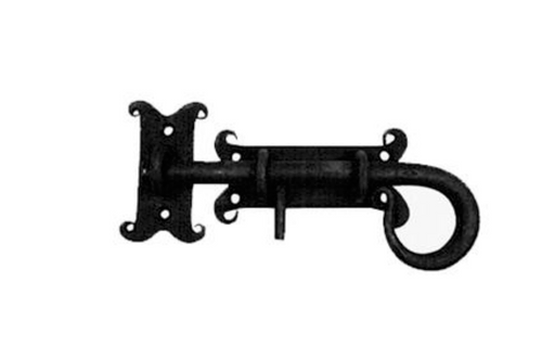 Sliding Bolt, 8" x 4" Pressed Alum, Black