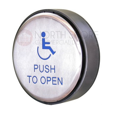 BEA Panther 4.75" Round Push Plate Assembly Handicap Logo Push to Open 10EMR4751