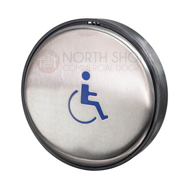 BEA Panther 6-in. Round Push Plate Assembly Handicap Logo 10EMR6L