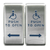 BEA 4" x 4" Dual Push Plt for Vestibules w/blue Hdcp Logo, Arrow & "Push to Open" text 10PBDGP1