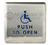 BEA 4.75 Square Push Plate w/blue Handicap Logo & 'Push to Open' text