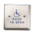 BEA 4.5" Square Push Plate w/blue Handicap Logo & 'Push to Open' text