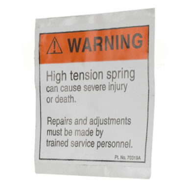 Counterbalance Warning Sign Radiator TODCO 70319 Counterbalance Warning Sticker