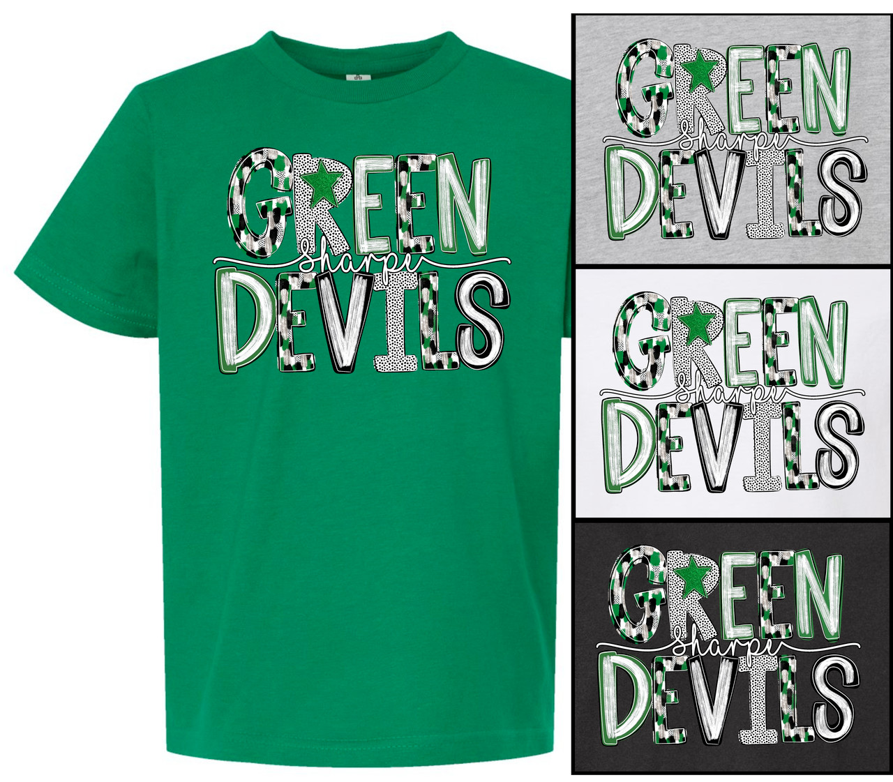 SE24 - Short Sleeve Preppy Green Devils - Broken Pines Co Online Store