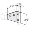4 HOLE RIGHT HAND GUSSET ANGLE - 4-1/8 X 3-1/2 X 1-5/8 - HOT DIPPED GALVANIZED