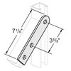 3 HOLE FLAT SWIVEL PLATE - 1-5/8 X 7-1/8 - ELECTRO GALVANIZED