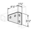 4 HOLE RIGHT HAND GUSSET ANGLE - 4-1/8 X 3-1/2 X 1-5/8 - ELECTRO GALVANIZED
