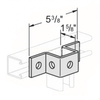5 HOLE U SUPPORT FOR 1-5/8" CHANNEL - ELECTRO GALVANIZED