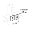 2 HOLE Z SUPPORT WITH 1/4" OFFSET - ELECTRO GALVANIZED