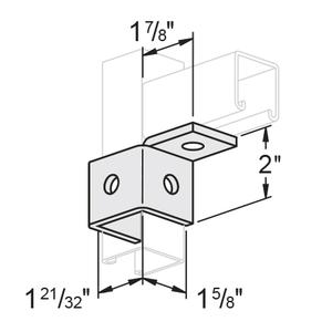 4 HOLE WRAP AROUND SINGLE CORNER CONNECTOR, RIGHT HAND - ELECTRO GALVANIZED