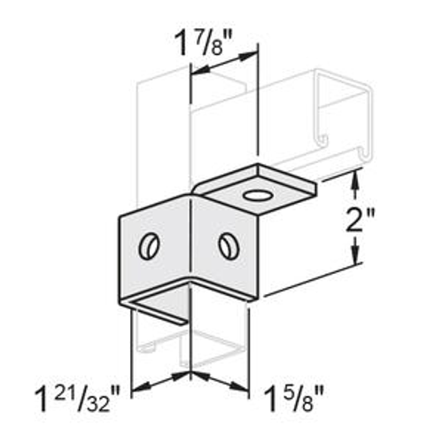 4 HOLE WRAP AROUND SINGLE CORNER CONNECTOR, RIGHT HAND - GREEN