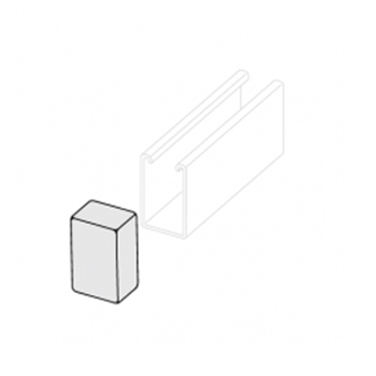 PLASTIC END CAP FOR 3-1/4" CHANNEL - WHITE