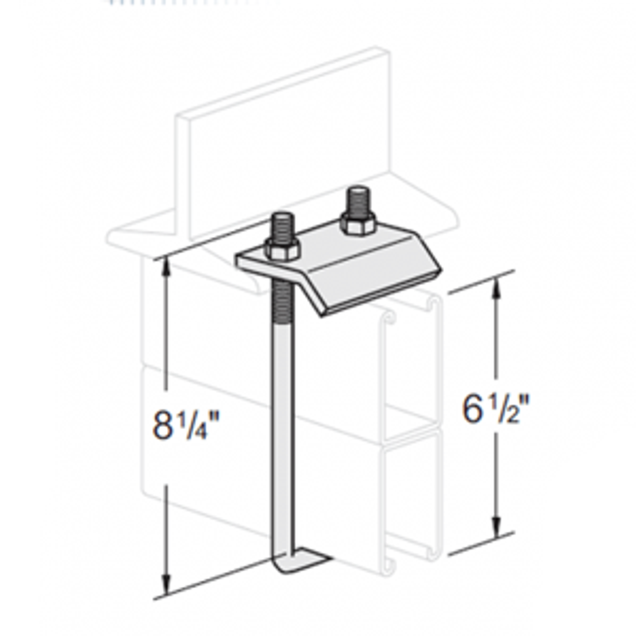 U-BOLT BEAM CLAMP, 6-1/2" - ELECTRO GALVANIZED