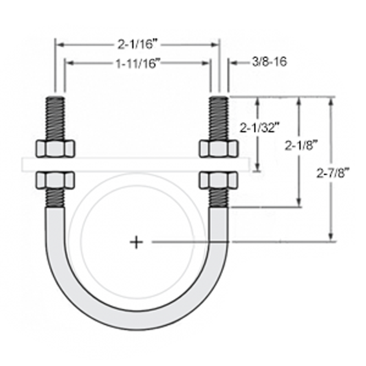 U-BOLT FOR 1-1/4" PIPE - 304 STAINLESS STEEL