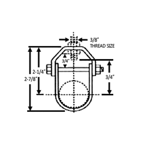 1" STANDARD DUTY CLEVIS HANGER, 3/8" THREAD - ELECTRO GALVANIZED