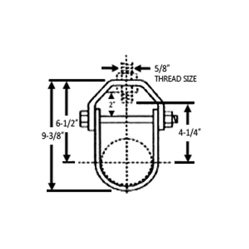 5" STANDARD DUTY CLEVIS HANGER, 5/8" THREAD - ELECTRO GALVANIZED