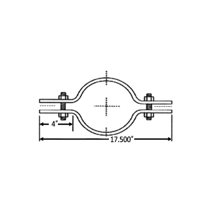 8" RISER CLAMP, IRON PIPE - BLACK