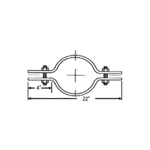 10" RISER CLAMP, IRON PIPE - ELECTRO GALVANIZED