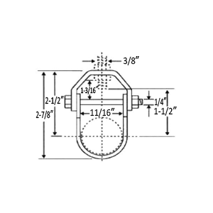 1/2" CLEVIS HANGER, 3/8" THREAD - COPPER