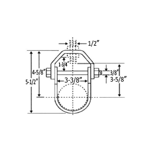 3" CLEVIS HANGER, 1/2" THREAD - COPPER