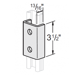 2 HOLE SPLICE CLEVIS FOR 13/16" X 1-5/8" STRUT - ELECTRO GALVANIZED
