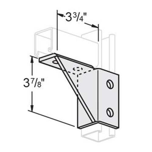 4 HOLE GUSSETED SINGLE CORNER WING, WELDED GUSSET LEFT HAND - 304 STAINLESS STEEL