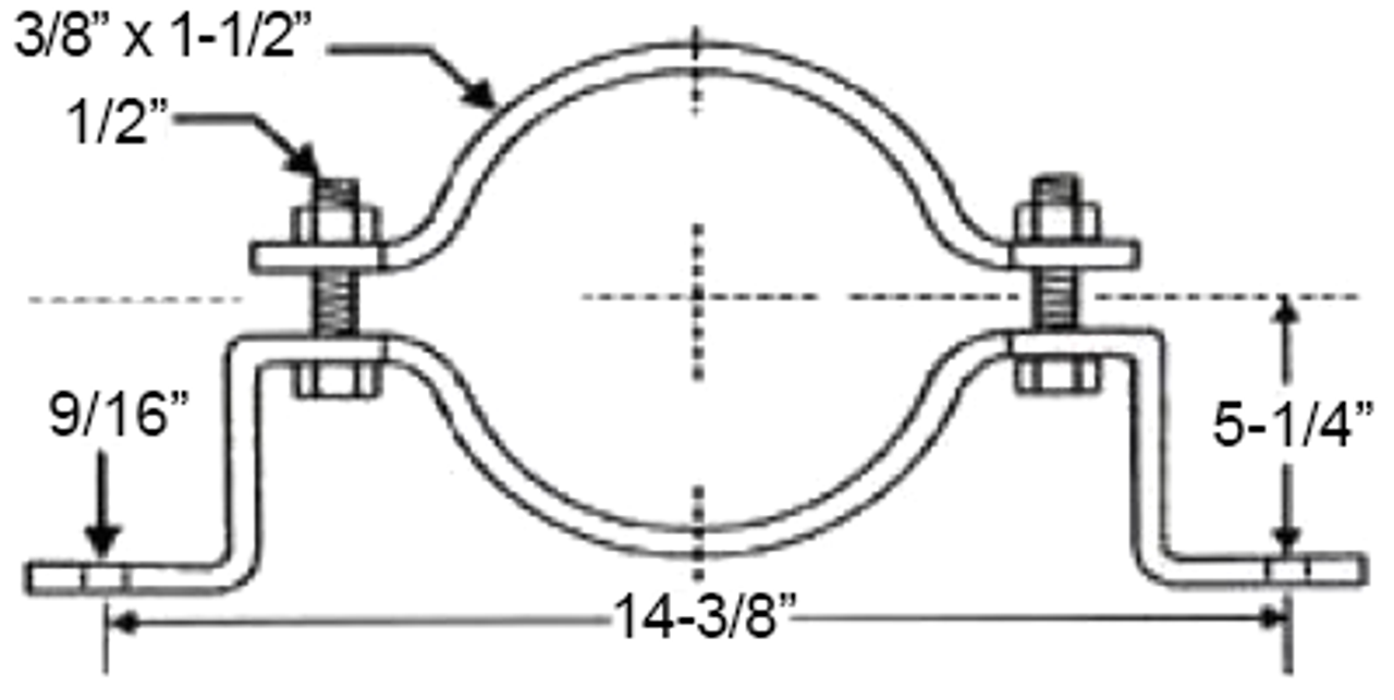 6" OFFSET PIPE CLAMP - BLACK