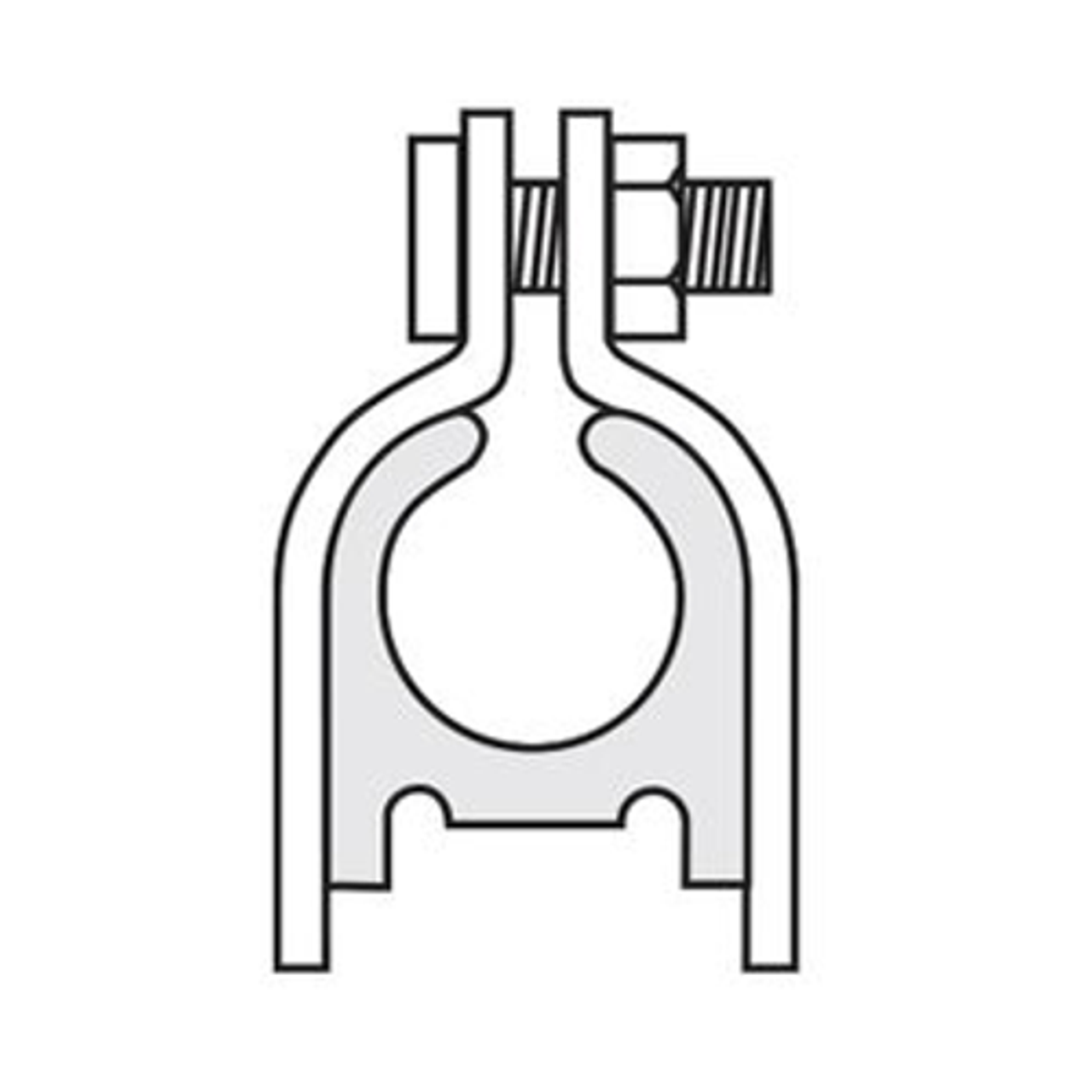 1/4 OD TUBE CUSHION CLAMP - YELLOW ZINC